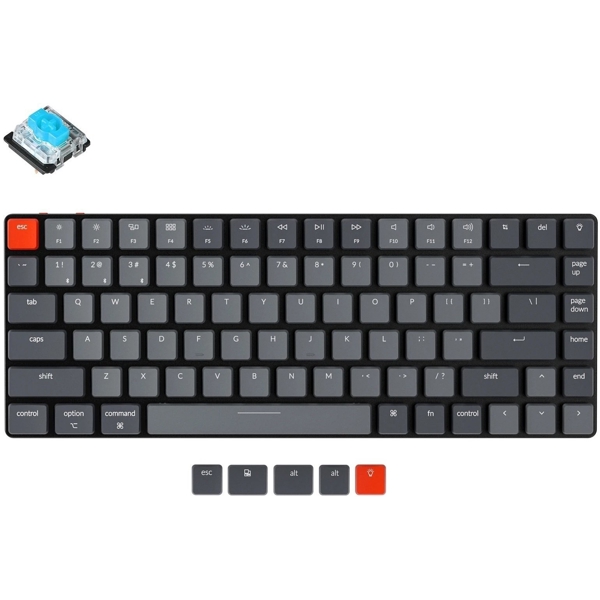 Keychrone K3A2, Wireless, Mechanical Keyboard, Switch White LED Blue, Black