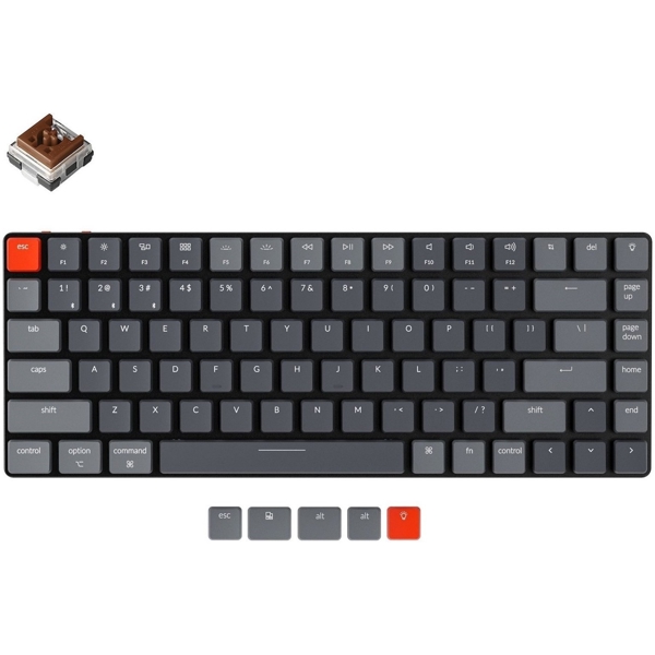 Keychrone K3E3, Wireless, Mechanical Keyboard, Switch Optical RGB Brown, Black