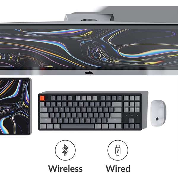 კლავიატურა Keychron K8J2, Wireless, Mechanical Keyboard, Switch RGB Blue, Black