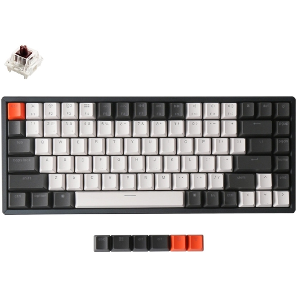 კლავიატურა Keychron K2C3H, Wireless, Mechanical Keyboard, Switch RGB Brown, Black