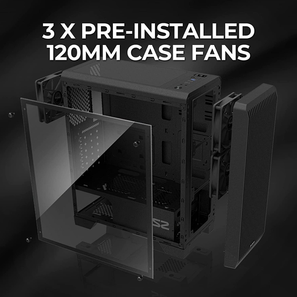 Zalman S2 TG, ATX Mid Tower Computer Case, Black