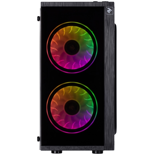 ქეისი 2E RD858 Basis Housing, Micro ATX, Mini ITX, 2xUSB3.0, 2x120mm ARGB, Acrylic (Side Panel), Without PSU, Black