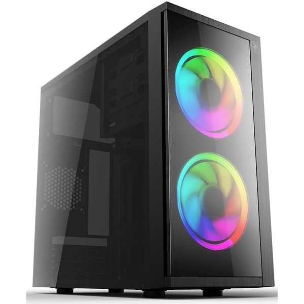 ქეისი 2E RD858 Basis Housing, Micro ATX, Mini ITX, 2xUSB3.0, 2x120mm ARGB, Acrylic (Side Panel), Without PSU, Black