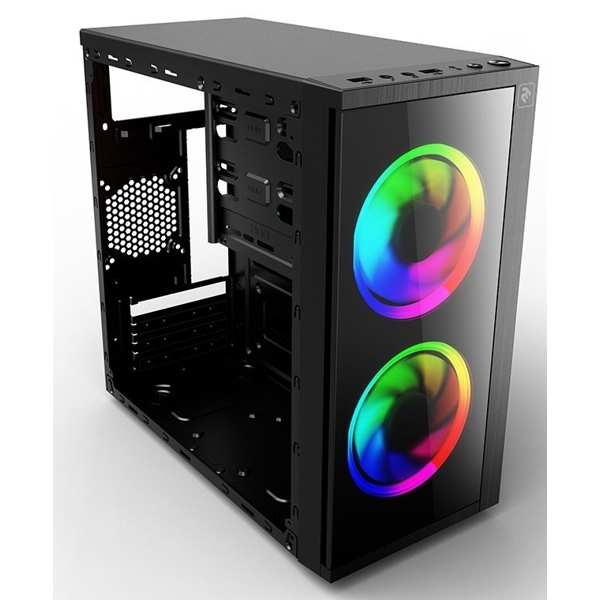 ქეისი 2E RD858 Basis Housing, Micro ATX, Mini ITX, 2xUSB3.0, 2x120mm ARGB, Acrylic (Side Panel), Without PSU, Black