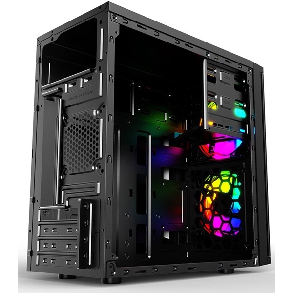 ქეისი 2E RD858 Basis Housing, Micro ATX, Mini ITX, 2xUSB3.0, 2x120mm ARGB, Acrylic (Side Panel), Without PSU, Black