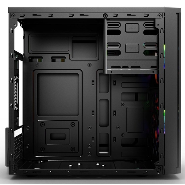 ქეისი 2E RD858 Basis Housing, Micro ATX, Mini ITX, 2xUSB3.0, 2x120mm ARGB, Acrylic (Side Panel), Without PSU, Black