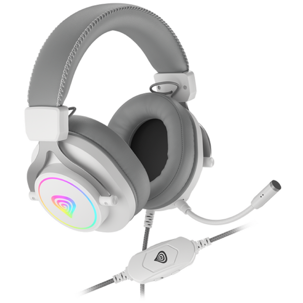 ყურსასმენი Genesis NEON 750 WHITE, Gaming Headset, USB, Wired, White