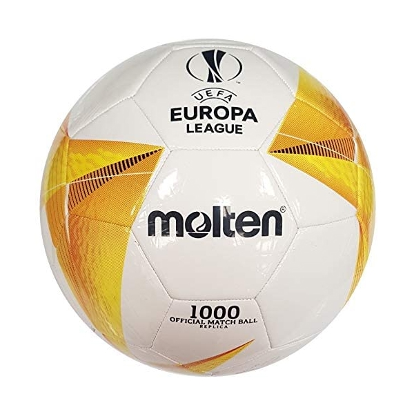 ფეხბურთის ბურთი Molten 631MOF5U1000G0 UEFA Europa League Official Replica, Size 5, White/Yellow