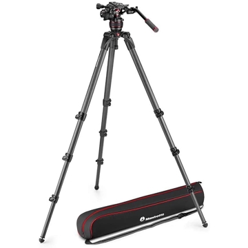 შტატივი Manfrotto MVK608CTALL, Nitrotech 608 Video Head, CF Tall Single Legs Tripod Black