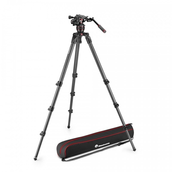 შტატივი Manfrotto MVK608CTALL, Nitrotech 608 Video Head, CF Tall Single Legs Tripod Black