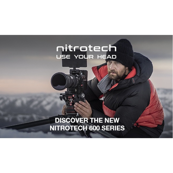 შტატივი Manfrotto MVK608CTALL, Nitrotech 608 Video Head, CF Tall Single Legs Tripod Black