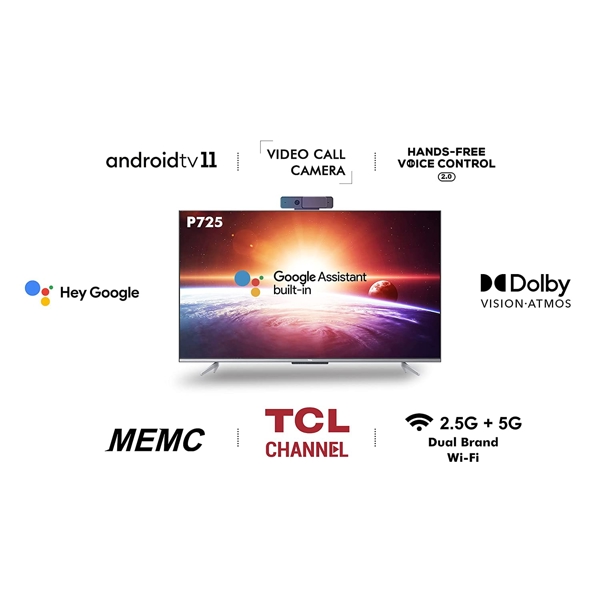 ტელევიზორი TCL 65P725/R51MGS2-RU TV 65"(165CM)  Android R Full Screen UHD, BT, WI-FI, Black