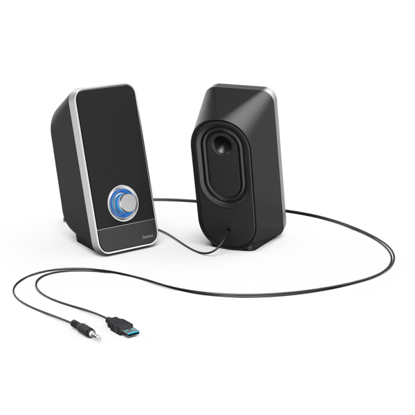 დინამიკი Hama 173133 Sonic LS-206, 6W, Wired PC Speakers, USB, 3.5mm Jack, Black