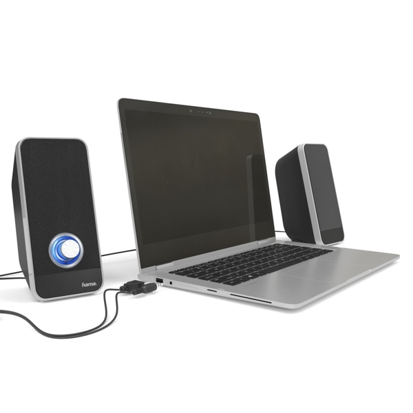 დინამიკი Hama 173133 Sonic LS-206, 6W, Wired PC Speakers, USB, 3.5mm Jack, Black