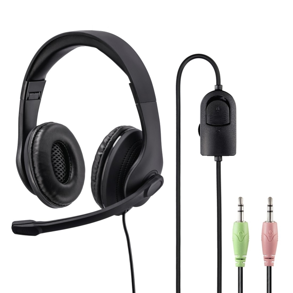 Hama HS-P200, Wired, Stereo, PC Office Headset, 3.5mm Jack, Black