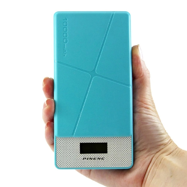 პორტატული დამტენი Pineng PN983S, 10000mAh, USB, Power Bank, Blue