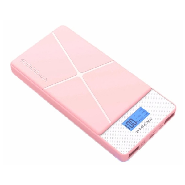 პორტატული დამტენი Pineng PN983S, 10000mAh, USB, Power Bank, pink