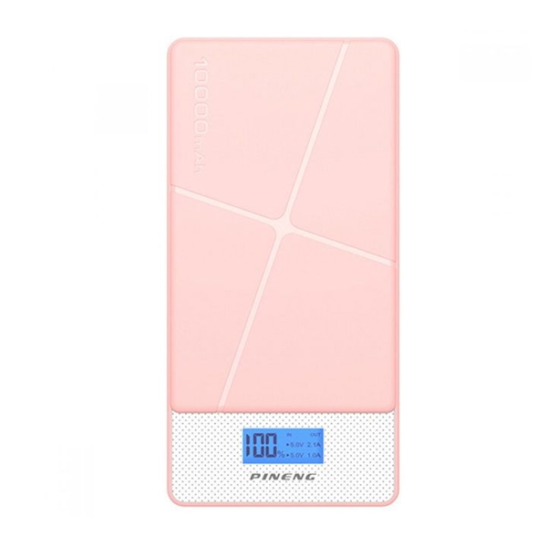 პორტატული დამტენი Pineng PN983S, 10000mAh, USB, Power Bank, pink