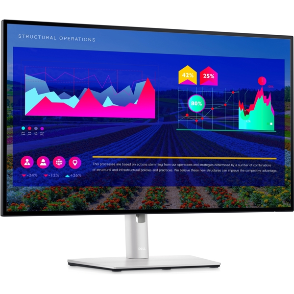 მონიტორი Dell U2722D, 27", QHD, IPS, DP, USB-C, HDMI, mini-jack, UltraSharp Monitor, Silver