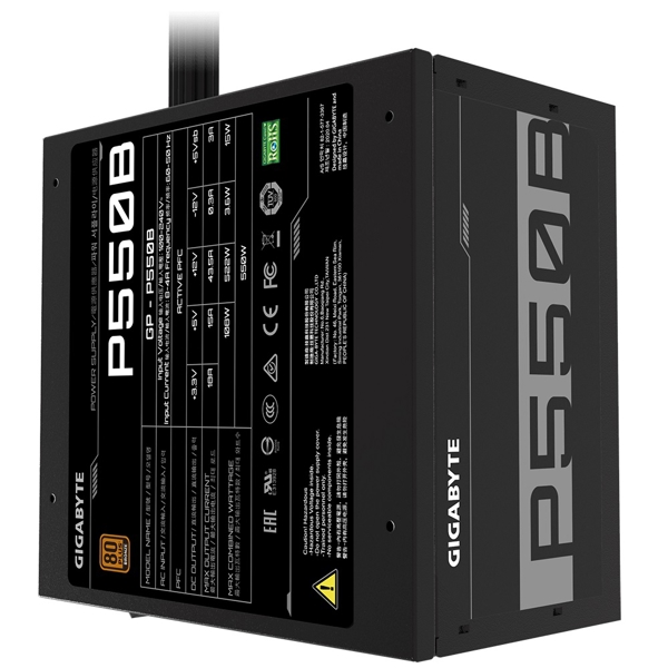 კვების ბლოკი Gigabyte GP-P550B 80 PLUS Bronze Power Supply, 550W