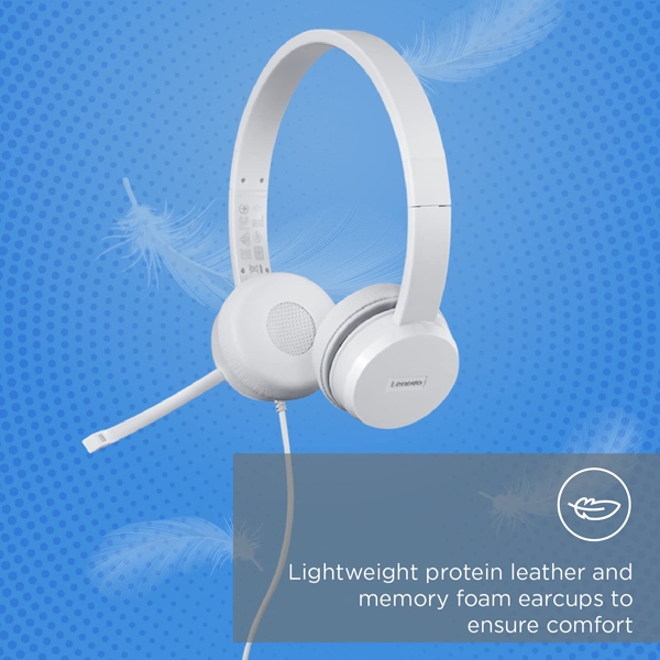 ყურსასმენი Lenovo GXD1B67867 110 Stereo USB Headset White