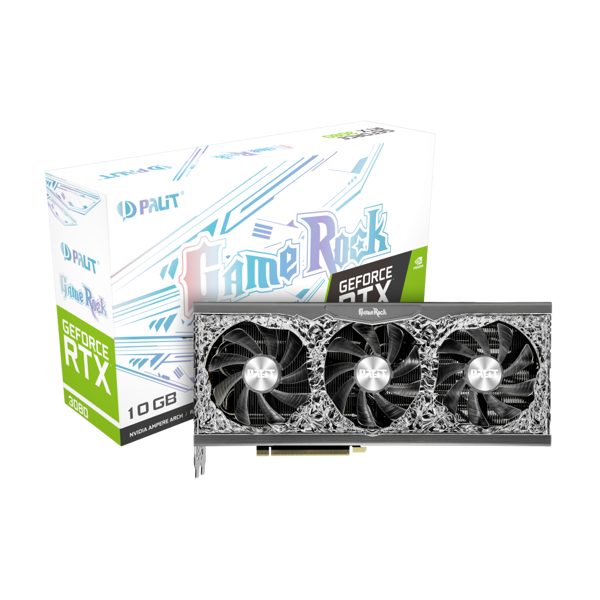 ვიდეო დაფა Palit RTX 3080 GameRock V1, 10GB, GDDR6X, 320bit, 3xDP, HDMI, ARGB 