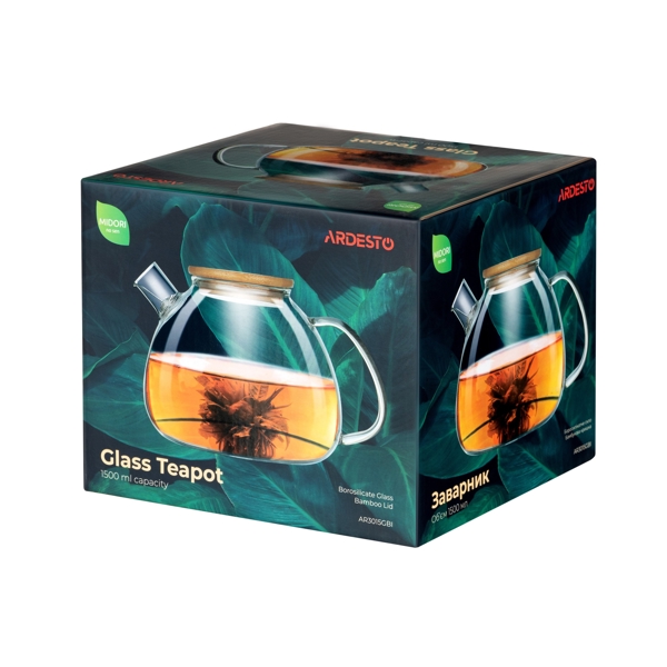 ჩაის დასაყნებელი Ardesto AR3015GBI Tea pot Midori, 1500 ml, Borosilicate glass