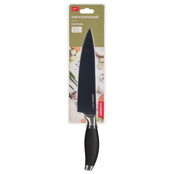 დანა Ardesto AR2131SP Chef knife Gemini, 32,5 cm, Blade length 20,3 сm Black