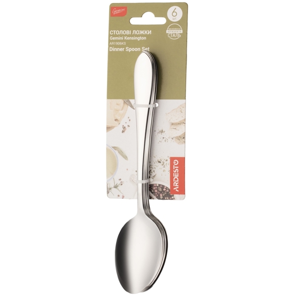 Ardesto  AR1906KS Gemini Kensington, 6pcs Tablespoons Set, Silver