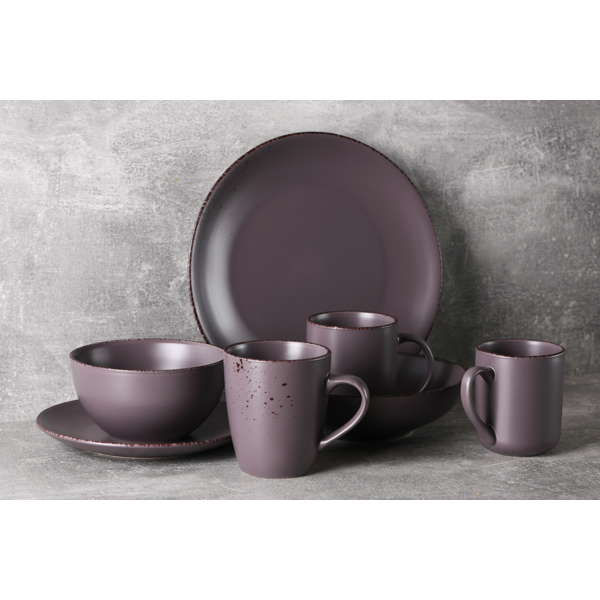 თეფში Ardesto AR2926GMC Dinner Plate Lucca, 26 cm, Ceramics Grey Brown