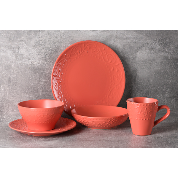 წვნიანის თასი Ardesto AR2920OC Soup bowl Olbia, 20 сm, Ceramics Deep Orange