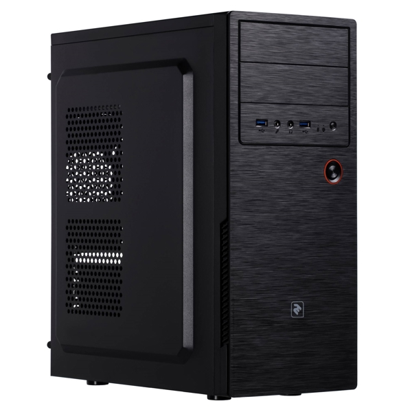 ქეისი 2E 2E-E1801-400 Computer case Alfa  MidT,  ATX400W, 2 x USB3.0, Metal Perforated Black