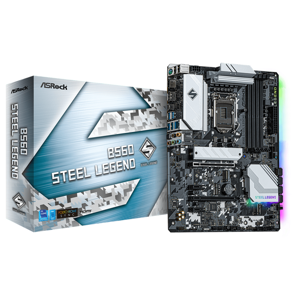 დედა დაფა ASRock B560 STEEL LEGEND, 128GB, DDR4 4800MHz, HDMI, DisplayPort