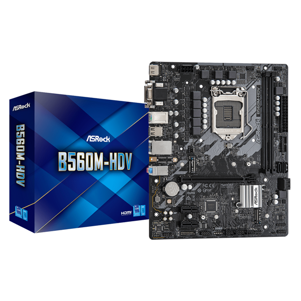 დედა დაფა ASRock B560M-HDV, LGA 1200, DDR4, DIMM, 64GB