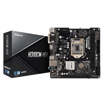 დედა დაფა ASRock H310CM-HDV, DDR4 2666, DVI-D, D-Sub, HDMI