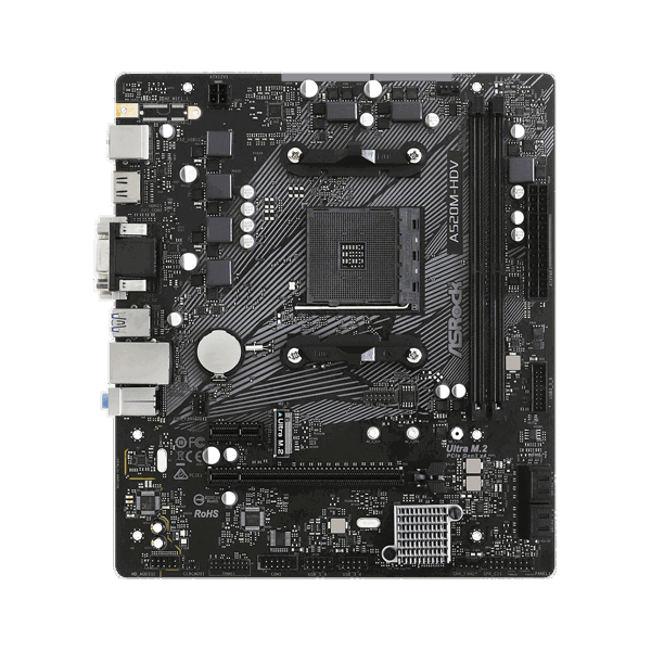 დედა დაფა ASRock A520M-HDV, DDR4 4733+ (OC), D-Sub, DVI-D, HDMI, Realtek Gigabit LAN