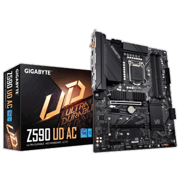 დედა დაფა Gigabyte Z590 UD AC, 128GB, ATX, DDR4, Wi-Fi, 2.5GbE LAN, RGB, Ultra Durable Motherboard