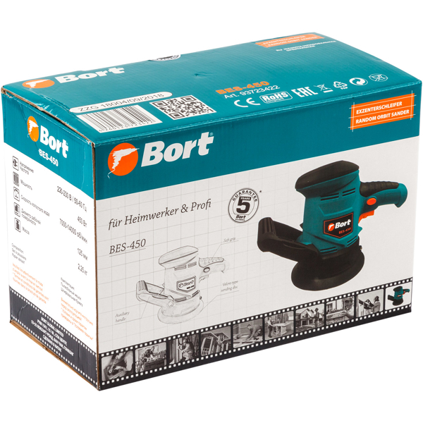 ვიბროსახეხი Bort  BES-450, 450W, Orbital Sander