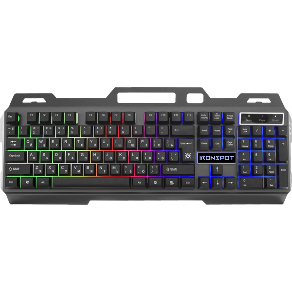 კლავიატურა DEFENDER IronSpot GK-320L Wired gaming keyboard, RU, rainbow backlight (45320) 4714033453