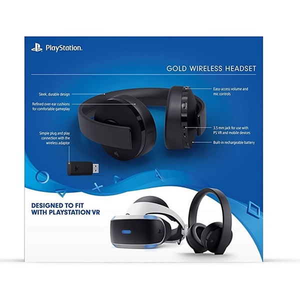 ყურსასმენი Sony PS719960201 PS4 Gold Fortnit, Wireless+3.5mm jack, Headset, Black