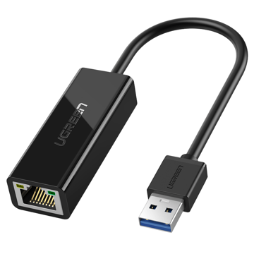 ლან ადაპტერი UGREEN CR111 (20256) USB 3.0 to RJ45 Gigabit Ethernet Adapter, Black