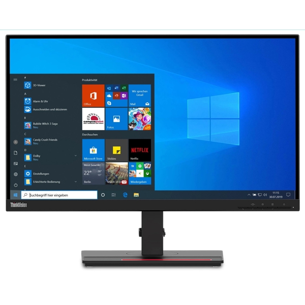 მონიტორი Lenovo 61F0GAT1EU ThinkVision T24h-20 23.8" WQHD, IPS, HDMI, DP, USB-C, 4 x USB-A, Black