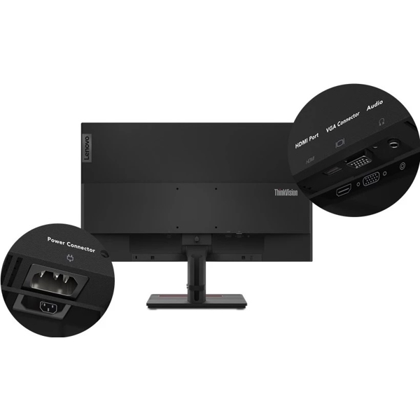 მონიტორი Lenovo 62AFKAT2EU ThinkVision S27e-20 27" FHD, IPS, VGA, HDMI, Black