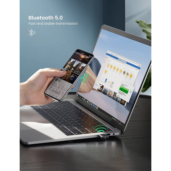 Bluetooth ადაპტერი UGREEN CM390 (80889), USB Bluetooth Adapter, Black