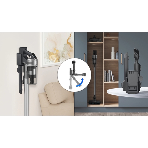 მტვერსასრუტი Samsung VS20T7536T5/EV Jet 75 Complete, 21.9V, 0.8L, Cordless Vacuum Cleaner, Silver/Black