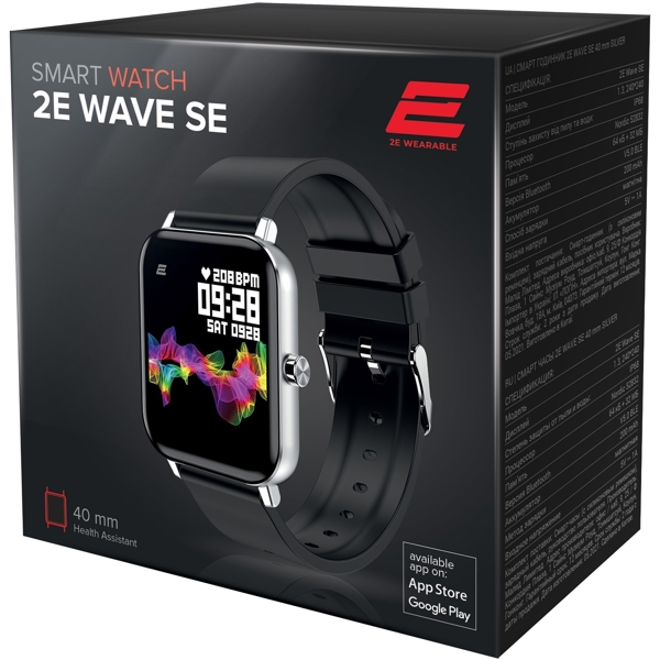 სმარტ საათი 2E 2E-CWW10SL Smart Watch Wave SE 40 mm, Silver