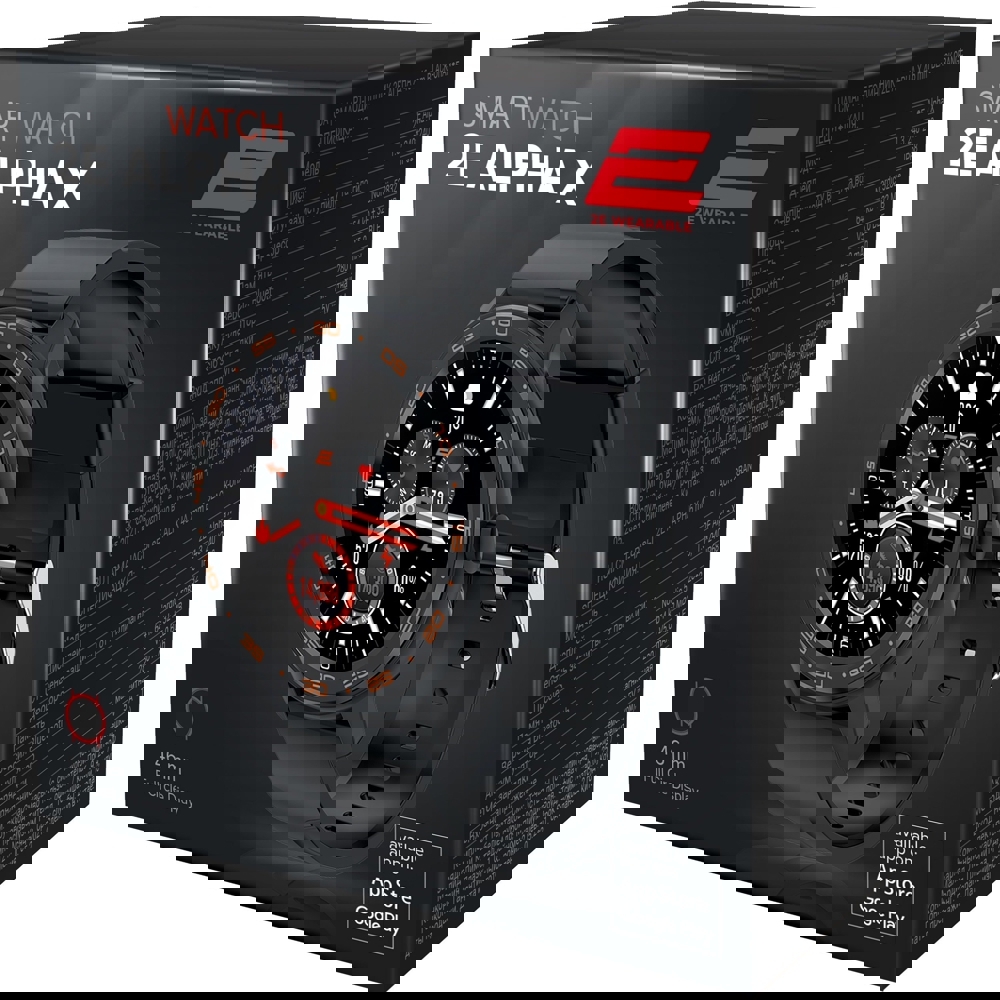 სმარტ საათი 2E 2E-CWW30BKOR Smart Watch Alpha X 46 mm, Black/Orange