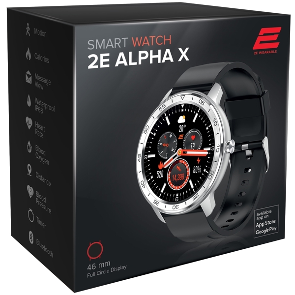 სმარტ საათი 2E 2E-CWW30SL Smart Watch Alpha X 46 mm, Silver