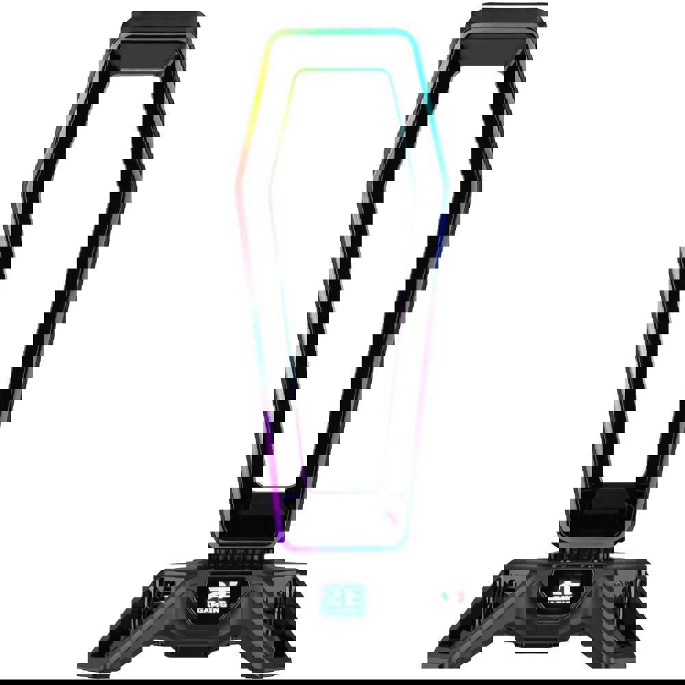 ყურსასმენის სადგამი 2E 2E-GST330UB Gaming 3in1 GST330 Headset Stand, RGB, USB, Black