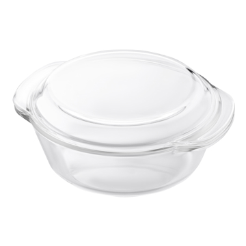 საცხობი ჭურჭელი Ardesto AR2406BG 1.5L Baking Dish With Lid Black Mars Round